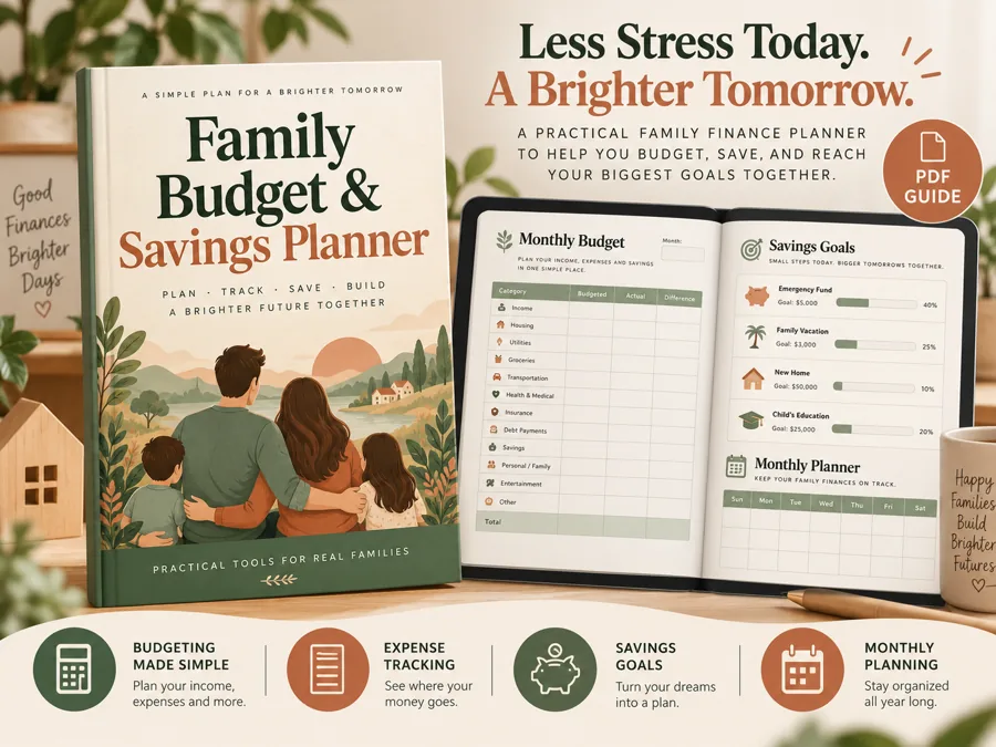 Family Budget & Savings Planner product mockup